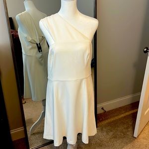 French Connection Winter White one shoulder mini dress (NWT)